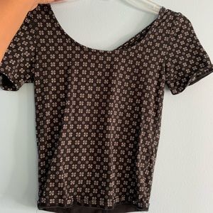 Black and white print crop top